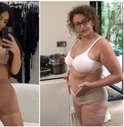 Apresentadora diverte fãs com paródia de Kim Kardashian em vídeo só de lingerie nas redes sociais