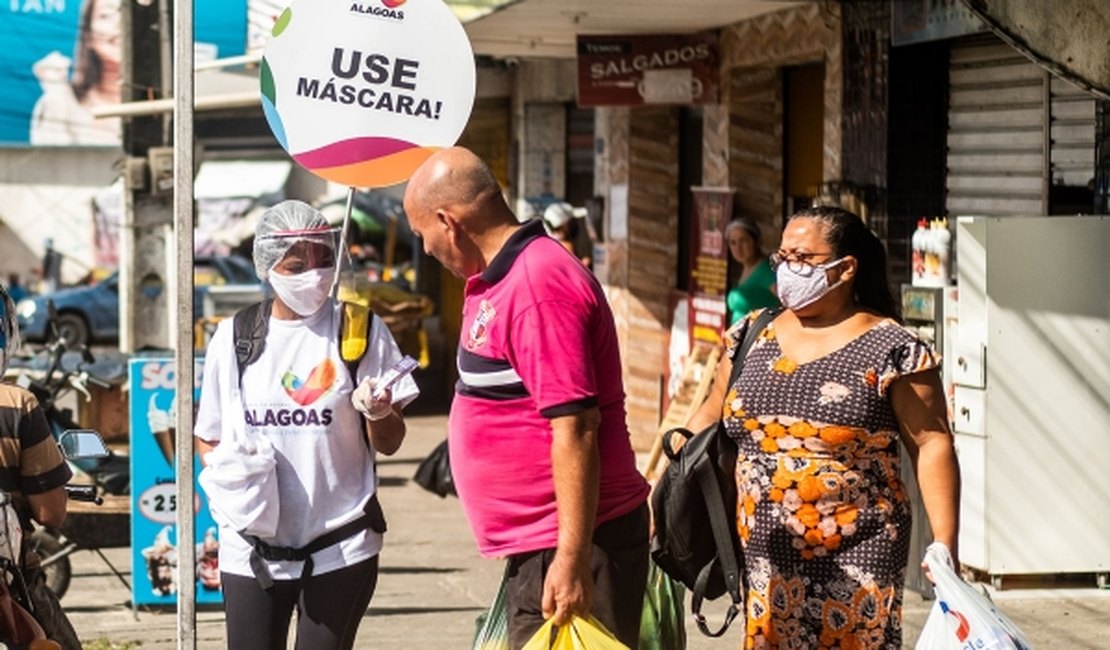 Obrigatório em Alagoas, uso de máscara reduz transmissão da Covid-19