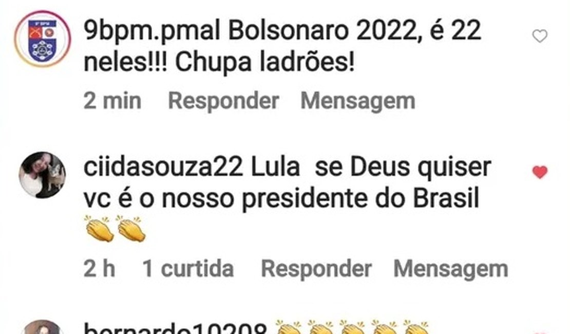 Perfil de Batalhão Militar é usado para fazer propaganada eleitoral para Bolsonaro