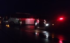Ônibus sai da pista e colide contra árvore na AL-110 em Arapiraca