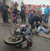 Colisão entre veículos deixa motociclista ferido em Arapiraca