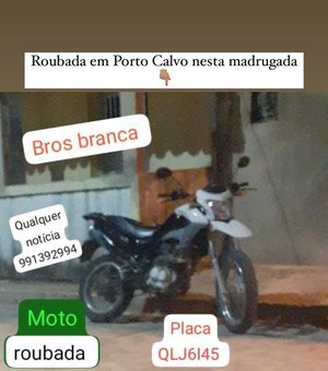 Ladrão furta motocicleta em Porto Calvo