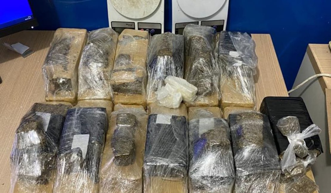 Polícia apreende 13 kg de maconha e 83 gramas de cocaína em residência na Garça Torta em Maceió