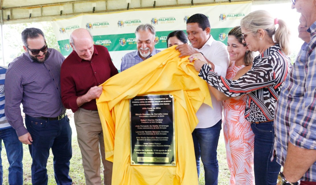 Pedra fundamental da primeira usina de energia solar de Alagoas é lançada em Palmeira dos Índios