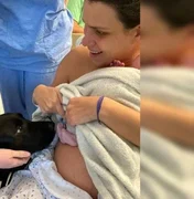 Em vídeo emocionante, cadela-guia conhece bebê de sua tutora