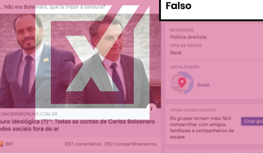 Redes sociais de Carlos Bolsonaro não foram excluídas por ordem de Gilmar Mendes