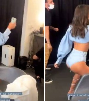 Bruna Marquezine arrasa dançando até o chão nos bastidores de ensaio