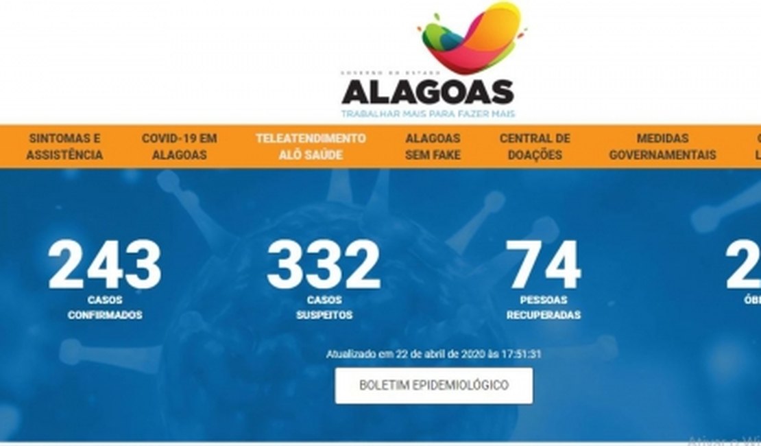 Governo lança site com informações sobre o coronavírus e as medidas adotadas em AL