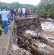 Ponte cai e dificulta o acesso dos moradores à área urbana de Girau do Ponciano 