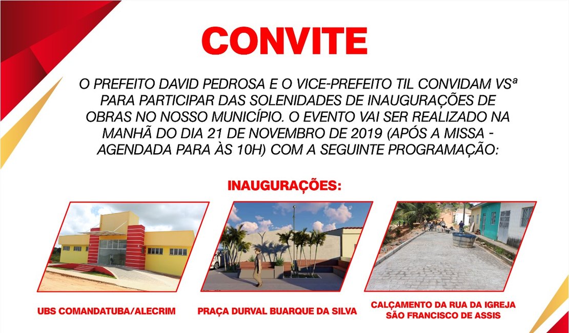 Prefeitura de Porto Calvo prepara inaugurações no dia da padroeira