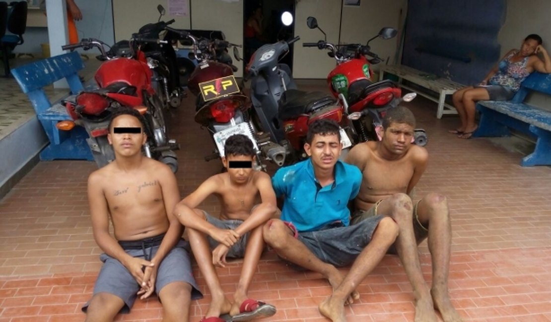 Suspeitos são detidos e quatro motos recuperadas em ação rápida da PM
