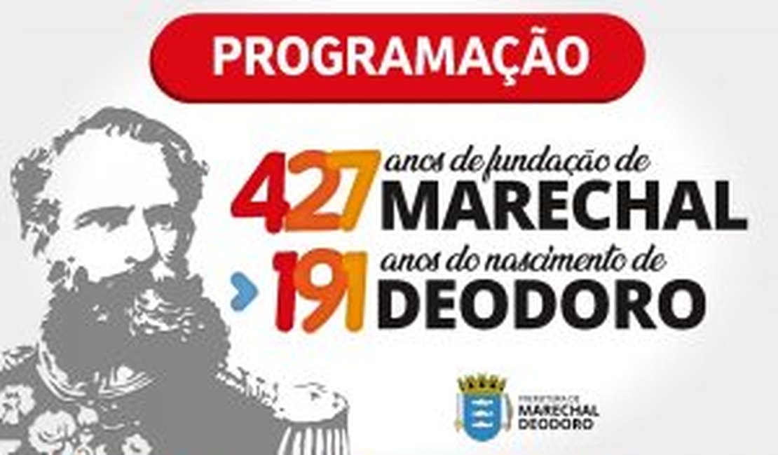 Prefeitura divulga programação dos 427 anos de fundação de Marechal Deodoro