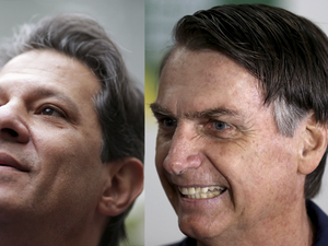 Bolsonaro tem 59% das intenções de voto; Haddad, 41%, diz BTG/FSB