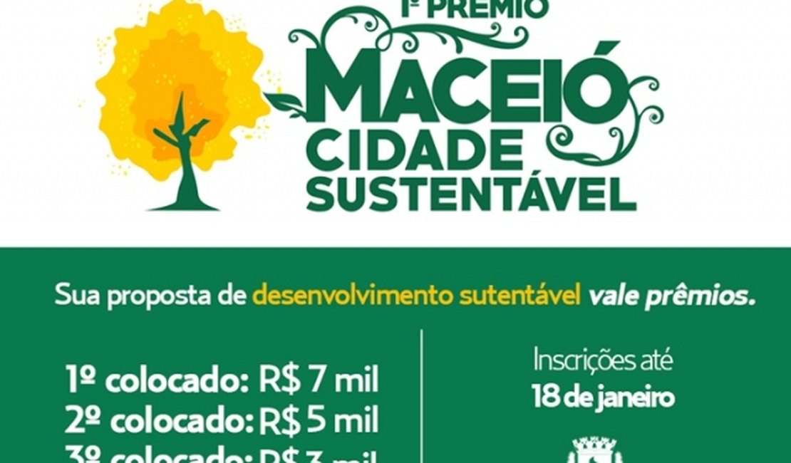 Prefeitura prorroga inscrições para o concurso 'Maceió, Cidade Sustentável'