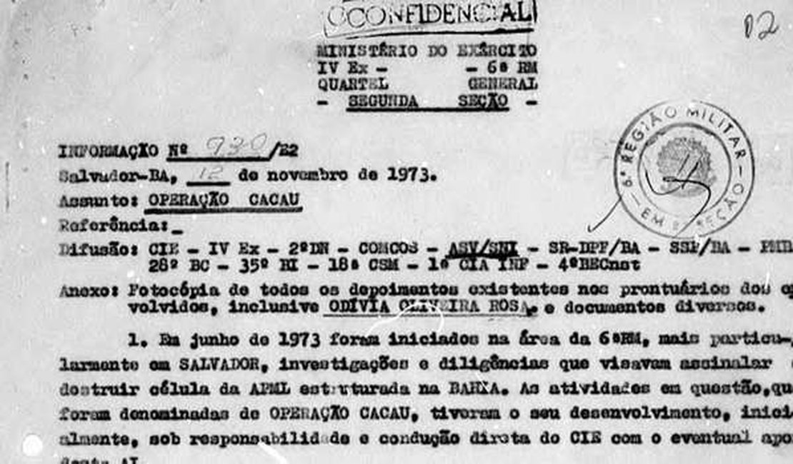 Documentos contrariam versão do Exército para morte de militantes