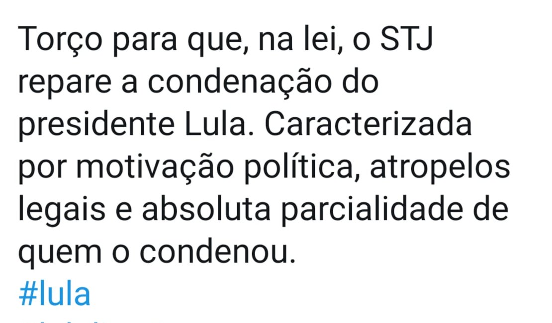 “Torço para que, na lei, o STJ repare a condenação do presidente Lula”, declara Renan Calheiros