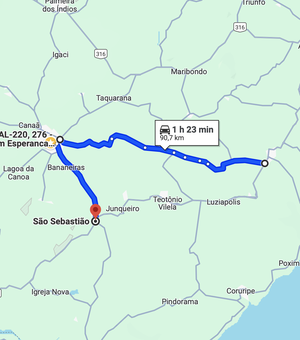 Bloqueio de trecho da BR-101 impacta rota entre Maceió e Aracaju, aumentando trajeto em 28km