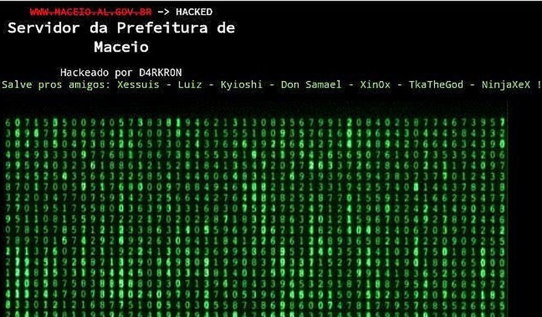 Site oficial da Prefeitura de Maceió é invadido por hacker