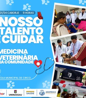 Prefeitura de Arapiraca oferece atendimento veterinário gratuito para pets neste sábado (1º)