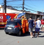 Colisão entre carro e motocicleta deixa um ferido em União dos Palmares