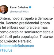 Renan Calheiros diz que Bolsonaro 'cria' Exército Paralelo com decreto de armas