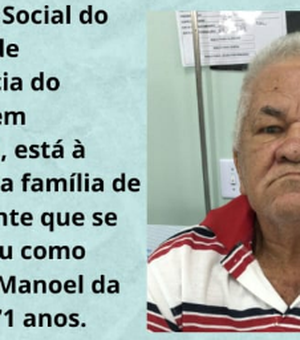 Hospital tenta localizar parentes de idoso socorrido pelo Samu em Arapiraca