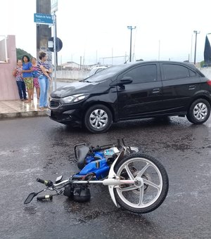 Motociclista fica ferido após colisão contra veículo em Arapiraca 
