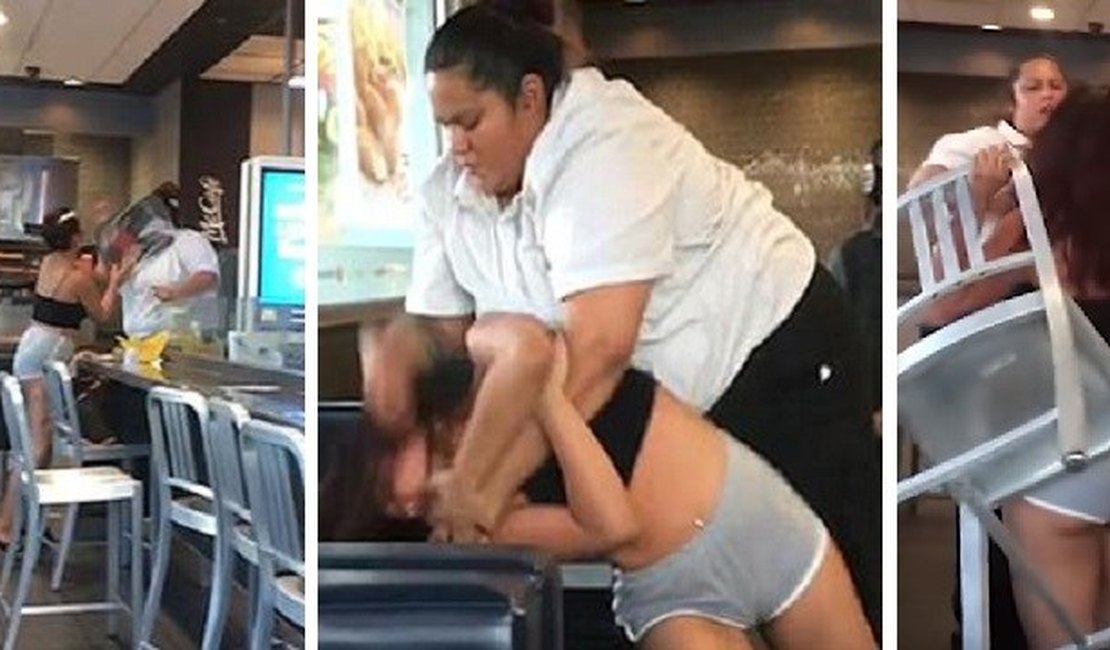 [Vídeo] Funcionária e cliente do McDonald's brigam no meio da lanchonete