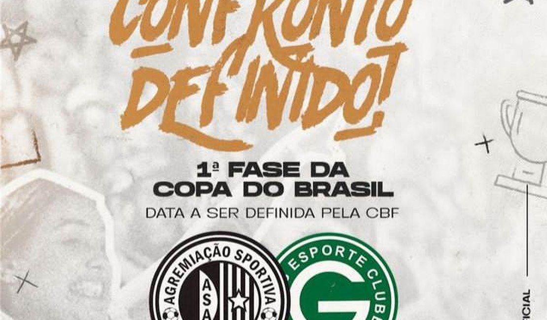 ASA vai enfrentar o Goiás na Copa do Brasil; adversário que o alvinegro nunca venceu