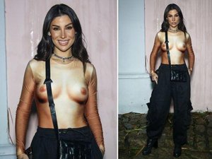 Topless? Bianca Andrade aposta em look ousado na festa de Preta Gil