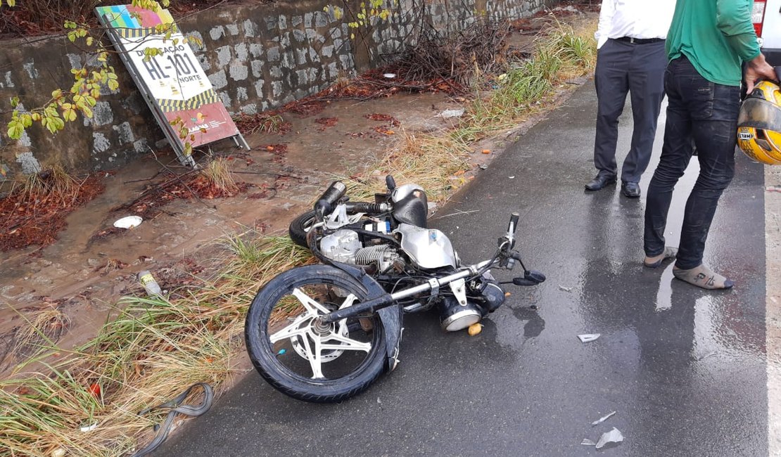 Motociclista fica ferido após colisão na cidade de Paripueira