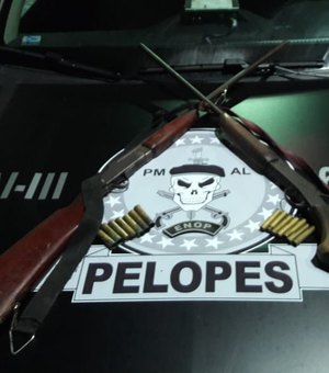 Denúncia resulta em apreensões de espingardas em Porto Calvo