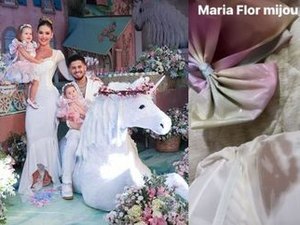 Filha de Virginia Fonseca faz xixi em vestido de R$ 26 mil