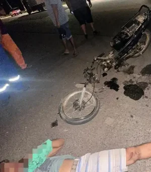 Motociclista sofre acidente no viaduto de Palmeira dos Índios