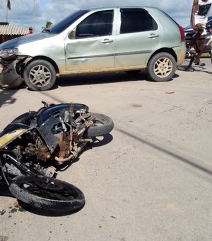Colisão entre carro e moto deixa jovem ferido em Maragogi