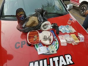 Polícia apreende 4 kg de maconha, revólver e munições durante operação