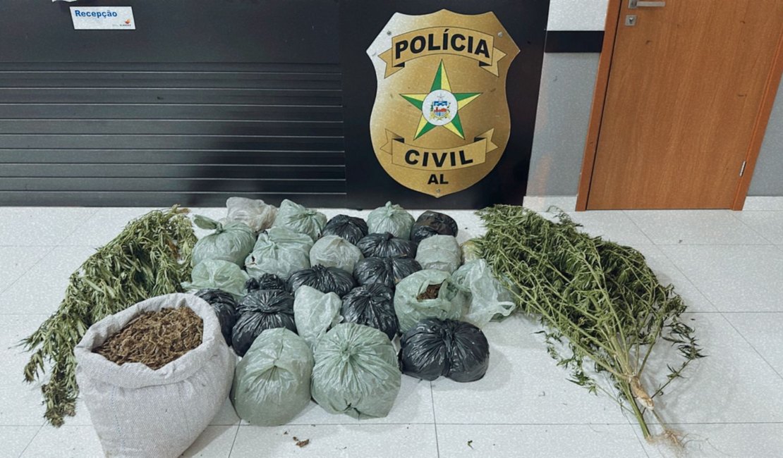 Dois homens suspeitos por tráfico de drogas são presos com 25kg de maconha no município de Mata Grande