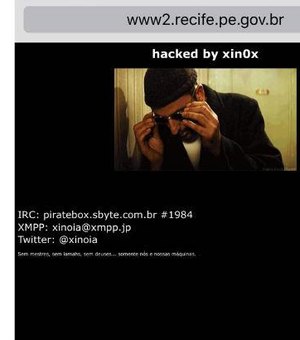 Site da Prefeitura do Recife é invadido por hacker