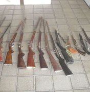 PM apreende 12 armas de fogo em Luziápolis
