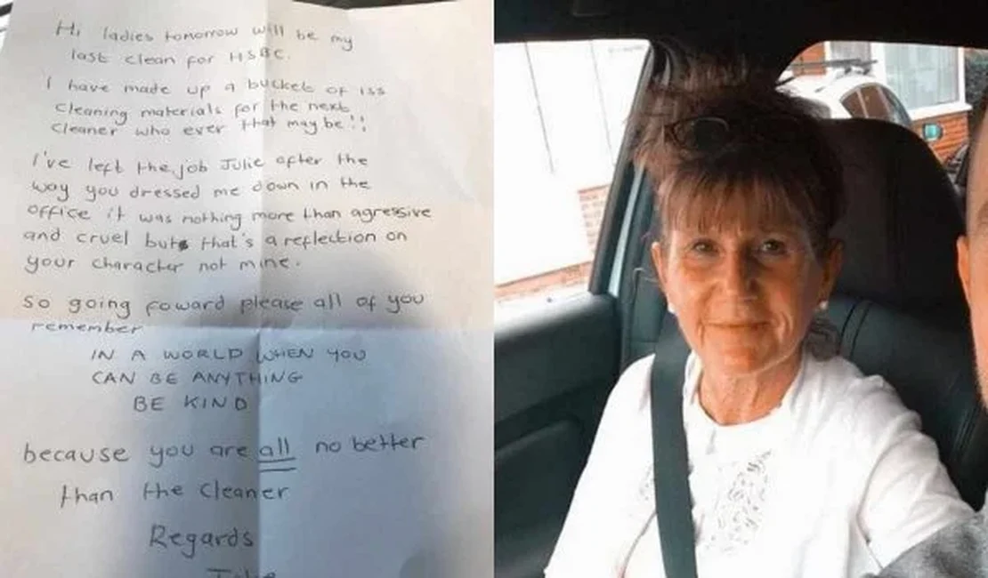 Faxineira viraliza com carta de aposentadoria a chefe: “Seja gentil”