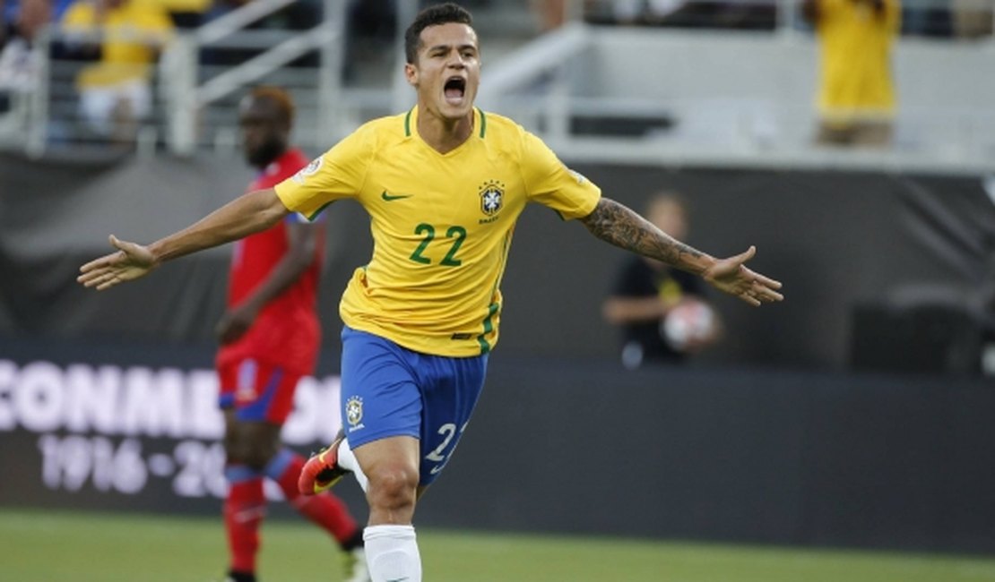 7 a 1 de novo, mas sem Alemanha: Brasil goleia Haiti com show de Coutinho