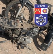 Moto com queixa de roupo é localizada por militares do 3º BPM depenada em bairro de Arapiraca