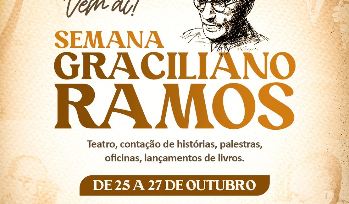 Semana Graciliano Ramos começa nesta terça (25) em Palmeira