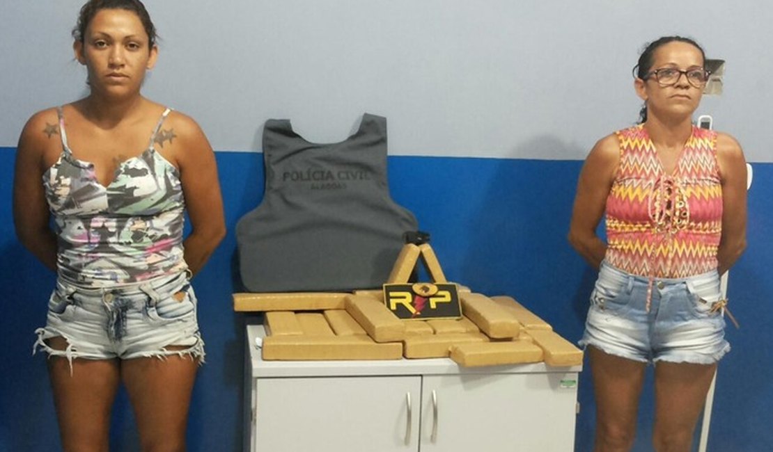 Em Arapiraca, mulheres são presas em flagrante com 14kg de maconha