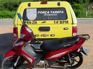 Moto roubada é recuperada pelo 14° BPM em Joaquim Gomes