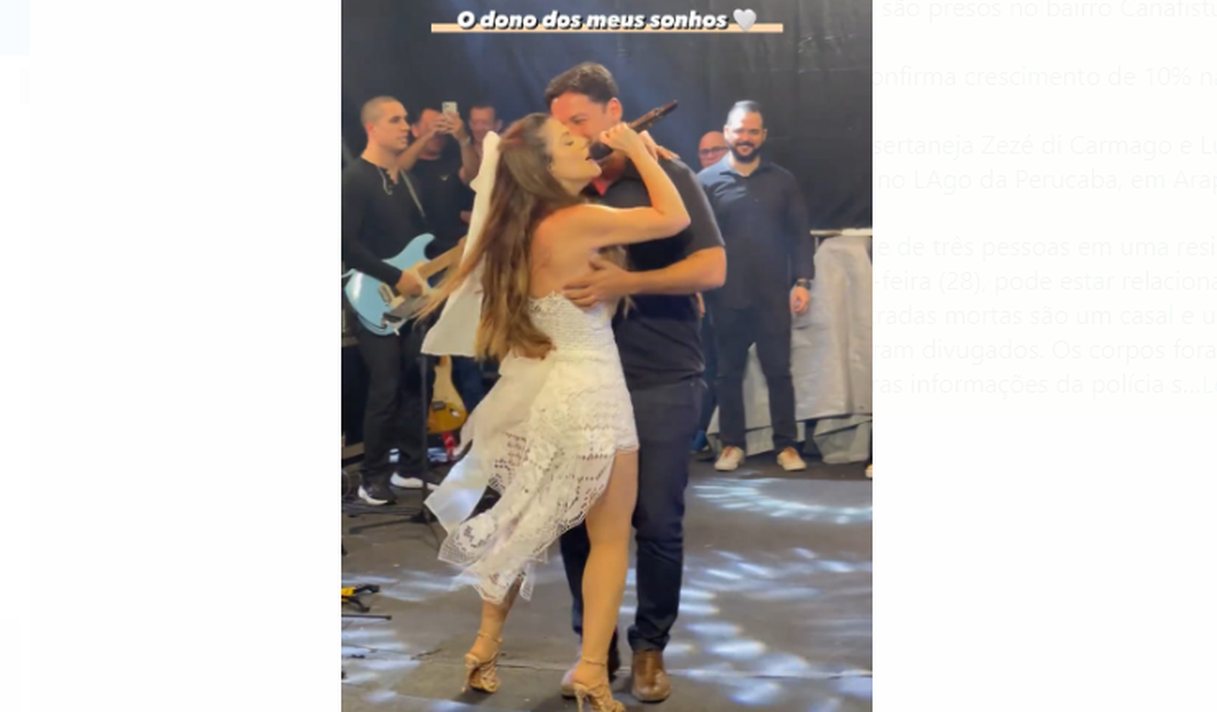 [Vídeo] Millane Hora pede Rodrigo Cunha em casamento em show no Lago da Perucaba, em Arapiraca