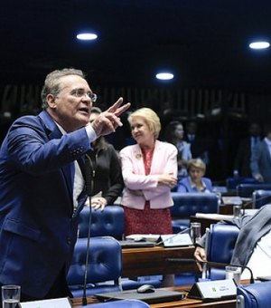 Combativo, Renan Calheiros fala sobre presidência do senado e troca farpas com senador