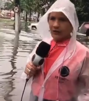 Repórter da Record solta palavrão ao cobrir enchente