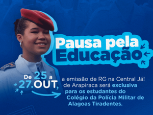 Estudantes que vão participar de seleção para o Colégio Tiradentes poderão emitir RG sem agendamento