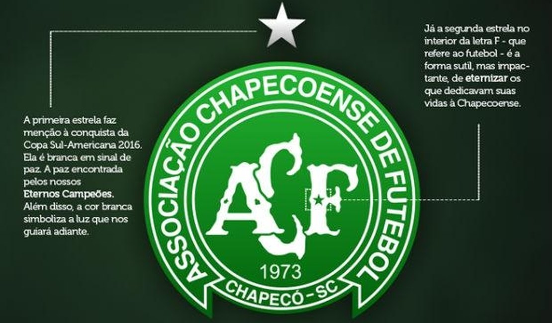 Chapecoense muda escudo após conquista da Sula e homenageia atletas